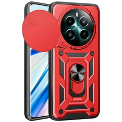 Θήκη Realme 12 4G / 12 Plus Bodycell Armor Slide Ανθεκτική με Κάλυμμα για την Κάμερα & Μεταλλικό Ring Holder - Red (5206015078675)