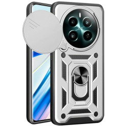 Θήκη Realme 12 4G / 12 Plus Bodycell Armor Slide Ανθεκτική με Κάλυμμα για την Κάμερα & Μεταλλικό Ring Holder - Silver (5206015078682)
