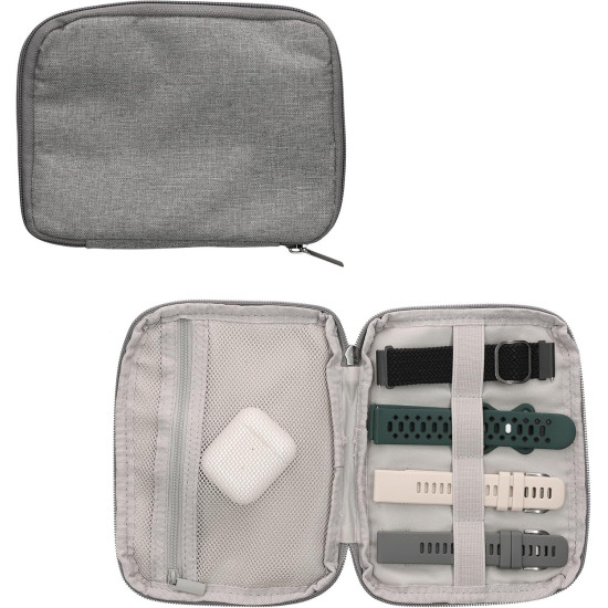 Θήκη KWmobile Sleeve Μεταφοράς και Αποθήκευσης για Λουράκια & Αξεσουάρ Smartwatch - Grey (KWM000025KB001C)