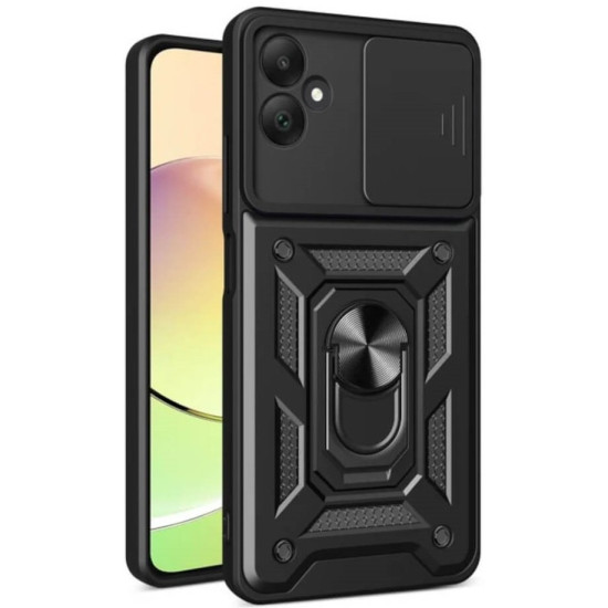 Θήκη Samsung Galaxy A06 Bodycell Armor Slide Ανθεκτική με Κάλυμμα για την Κάμερα & Μεταλλικό Ring Holder - Black (5206015078842)