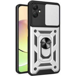 Θήκη Samsung Galaxy A06 Bodycell Armor Slide Ανθεκτική με Κάλυμμα για την Κάμερα & Μεταλλικό Ring Holder - Silver (5206015078866)