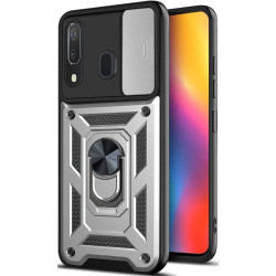 Θήκη Samsung Galaxy A30 Bodycell Armor Slide Ανθεκτική με Κάλυμμα για την Κάμερα & Μεταλλικό Ring Holder - Silver (5206015014352)