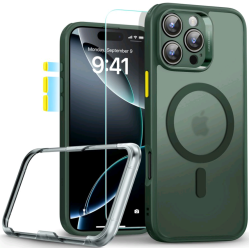Θήκη & Tempered Glass iPhone 16 Pro Max ESR Classic Pro Set Ανθεκτική με MagSafe / Εναλλάξιμα Κουμπιά & Αντιχαρακτικό Γυαλί Προστασίας Οθόνης - Frosted Green (4894240230138)