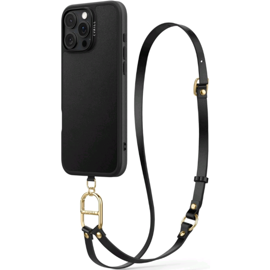 Θήκη iPhone 16 Pro Max Spigen Cyrill Kajuk Mag Classic Charm με Λουράκι Λαιμού / Χειρός & MagSafe - Black (ACS08400)
