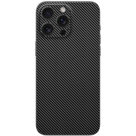 Αυτοκόλλητο Skin Προστασίας Πλάτης iPhone 16 Pro Gams Premium Vinyl Skin Back Plate - Carbon Fiber Black (GAMS-VNL-SKIN-CFB-001-084)