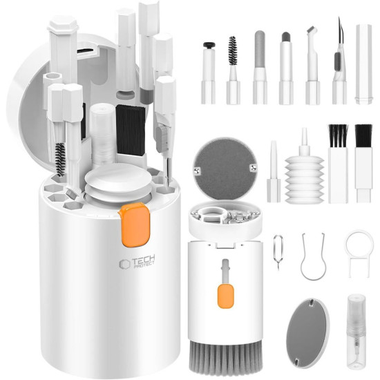 Σετ Καθαρισμού Συσκευών Tech-Protect CS01 20 in 1 Cleaner Set για Smartphone / Tablet / Laptop / Earphone / Camera - White (5906302360758)
