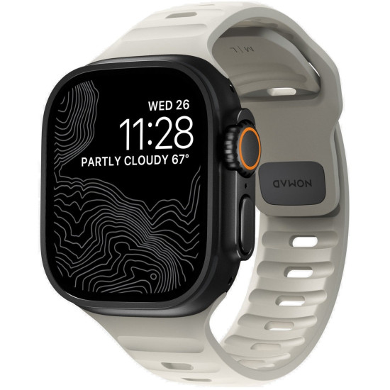 Λουράκι Apple Watch Ultra/SE/11/10/9/8/7/6/5/4 (49/46/45/44mm) Nomad Sport Band Αδιάβροχο Σιλικόνης - Stone (NM014896858)