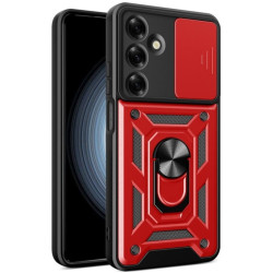 Θήκη Samsung Galaxy M35 Bodycell Armor Slide Ανθεκτική με Κάλυμμα για την Κάμερα & Μεταλλικό Ring Holder - Red (5206015078941)