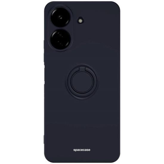 Θήκη Xiaomi Redmi 13C 4G / Poco C65 Spacecase Silicone Ring Σιλικόνης με Μεταλλικό Μαγνητικό Ring Holder - Black (5905719107444)