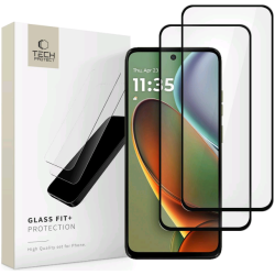 Tempered Glass Motorola Moto G15 / G15 Power / G05 / E15 Tech-Protect Glass Fit+ FullFace Αντιχαρακτικό Γυαλί Προστασίας Οθόνης 2 Τεμάχια - Black (5906302361236)