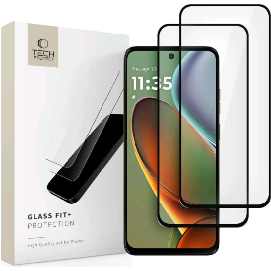 Tempered Glass Motorola Moto G15 / G15 Power / G05 / E15 Tech-Protect Glass Fit+ FullFace Αντιχαρακτικό Γυαλί Προστασίας Οθόνης 2 Τεμάχια - Black (5906302361236)