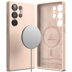 Θήκη Samsung Galaxy S25 Ultra Ringke Silicone Magnetic Ανθεκτική Σιλικόνης με MagSafe - Pink Sand (8800274969339)