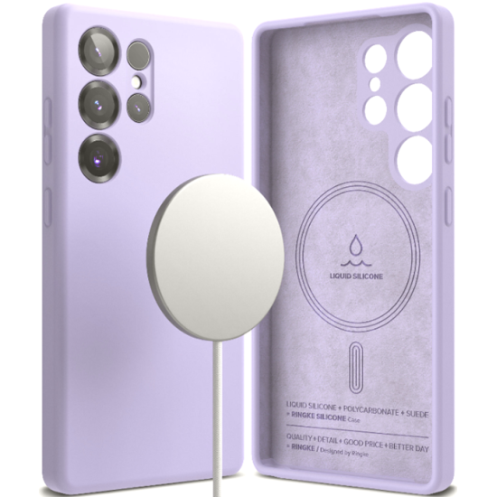 Θήκη Samsung Galaxy S25 Ultra Ringke Silicone Magnetic Ανθεκτική Σιλικόνης με MagSafe - Lavender (8800274969292)