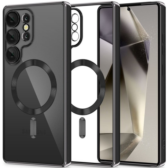 Θήκη Samsung Galaxy S25 Ultra Tech-Protect MagFlex Διάφανη Σιλικόνης με MagSafe - Shiny Black (5906302360048)