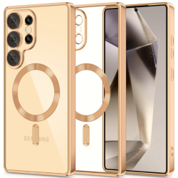 Θήκη Samsung Galaxy S25 Ultra Tech-Protect MagFlex Διάφανη Σιλικόνης με MagSafe - Shiny Gold (5906302360062)