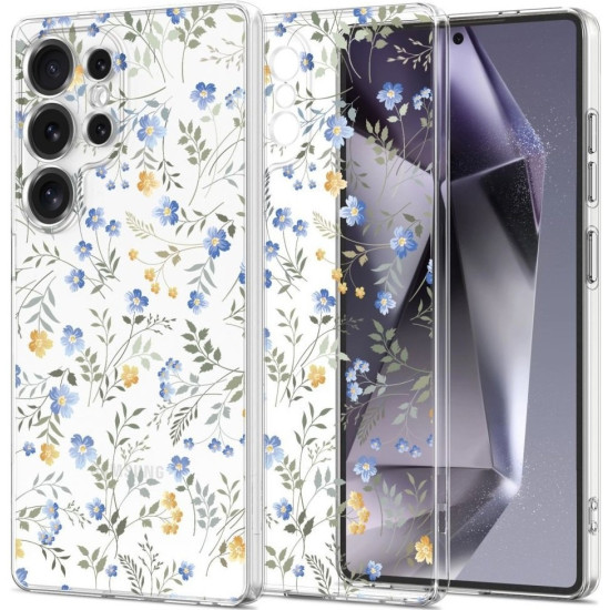 Θήκη Samsung Galaxy S25 Ultra Tech-Protect FlexAir Plus Διάφανη Σιλικόνης - Spring Flowers (5906302360451)