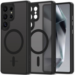 Θήκη Samsung Galaxy S25 Ultra Tech-Protect MagCam Σκληρή Ημιδιάφανη με MagSafe & Πλαίσιο Κάμερας - Matte Black (5906302380343)
