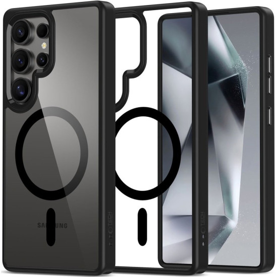 Θήκη Samsung Galaxy S25 Ultra Tech-Protect MagMat Σκληρή Διάφανη με MagSafe - Black / Clear (5906302322732)