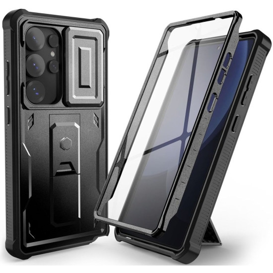 Θήκη Samsung Galaxy S25 Ultra Tech-Protect Kevlar Cam Plus Full Body 360° Ανθεκτική με Κάλυμμα για την Κάμερα - Black (5906302321742)