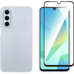 Θήκη & Tempered Glass Samsung Galaxy A26 Vivid Set Gelly Case Σετ Διάφανη Σιλικόνης & Full Face Αντιχαρακτικό Γυαλί Προστασίας Οθόνης - Transparent / Black (VIGELLY447GLASSBK)
