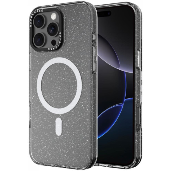 Θήκη iPhone 16 Pro HappyCase Joy Διάφανη Σκληρή με MagSafe - Sparkle Glitter (8719246462337)