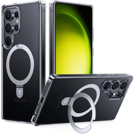 Θήκη Samsung Galaxy S25 Ultra Torras Ostand Διάφανη Ανθεκτική με MagSafe & KickStand - Clear (6938075622442)