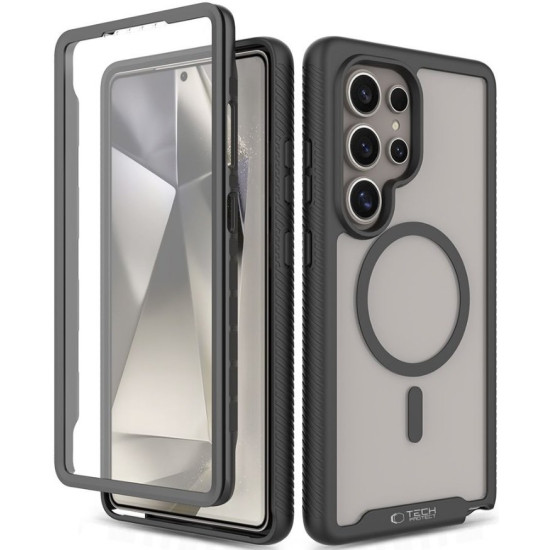 Θήκη Samsung Galaxy S25 Ultra Tech-Protect Defense Διάφανη Full Body 360° με MagSafe - Black (5906302322442)