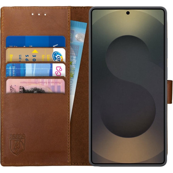Θήκη Samsung Galaxy S25 Ultra Rosso Deluxe Δερμάτινο Πορτοφόλι - Brown (8719246463259)