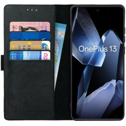 Θήκη OnePlus 13 Rosso Deluxe Δερμάτινο Πορτοφόλι - Black (8719246462948)