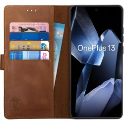 Θήκη OnePlus 13 Rosso Deluxe Δερμάτινο Πορτοφόλι - Brown (8719246462955)