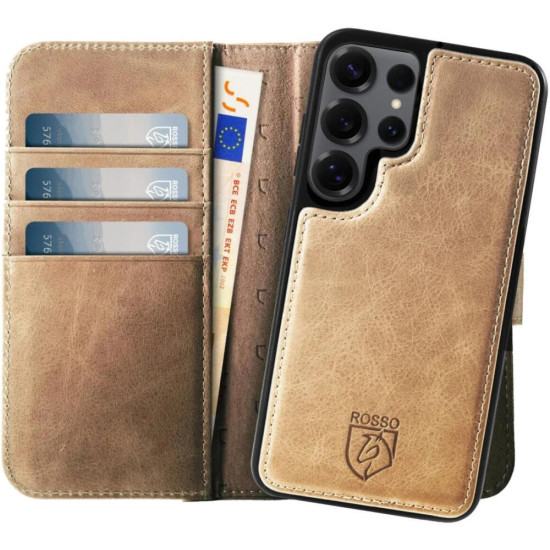 Θήκη Samsung Galaxy S25 Ultra Rosso Elite Δερμάτινο Πορτοφόλι με MagSafe - Light Brown (8719246463426)