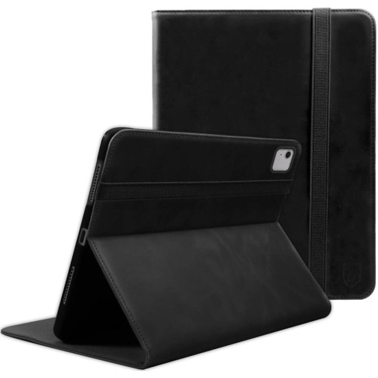 Θήκη iPad Air 13" 2026 / 2024 Rosso Deluxe Δερμάτινη με Υποδοχή για Apple Pencil - Black (8719246471902)