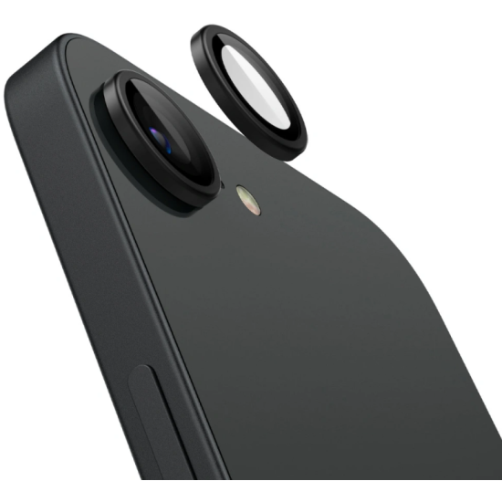 Tempered Glass iPhone 16e Spigen GLAS.tR EZ Fit OPTIK Pro Camera Lens Protector Αντιχαρακτικό Γυαλί Προστασίας για Φακό Κάμερας 2 Τεμάχια - Black (AGL09279)