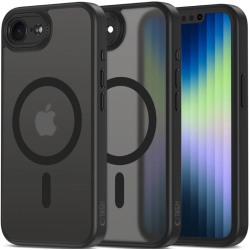 Θήκη iPhone 16e Tech-Protect MagCam Σκληρή Ημιδιάφανη με MagSafe & Πλαίσιο Κάμερας - Matte Black (5906302360390)