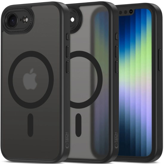 Θήκη iPhone 16e Tech-Protect MagCam Σκληρή Ημιδιάφανη με MagSafe & Πλαίσιο Κάμερας - Matte Black (5906302360390)