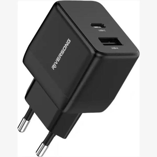 Φορτιστής Riversong PowerKub G30 Pro Γρήγορος Ταξιδιού / Αντάπτορας με 1 x USB-A / 1 x Type-C 30W - Black (AD118)