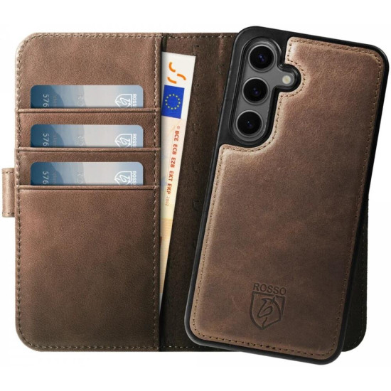 Θήκη Samsung Galaxy S25 Rosso Elite Δερμάτινο Πορτοφόλι με MagSafe - Brown (8719246463372)