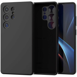 Θήκη Samsung Galaxy S25 Ultra Spacecase Silicone Magnetic Case Σιλικόνης με MagSafe - Black (5905719114213)