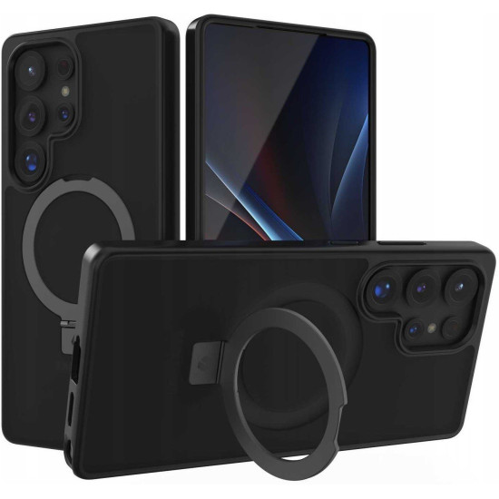 Θήκη Samsung Galaxy S25 Ultra Spacecase Ring Pro Mag Σκληρή με MagSafe & KickStand - Black (5905719114107)