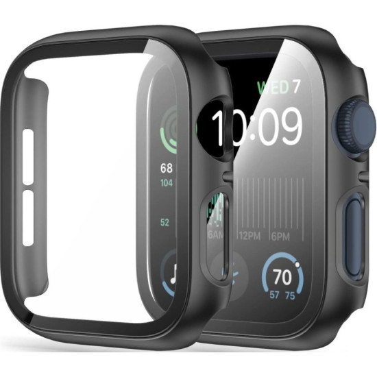 Θήκη Apple Watch SE / 6 / 5 / 4 (44mm) Rosso με Tempered Glass - Black (8719246461200)