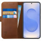 Θήκη Samsung Galaxy S25 Rosso Deluxe Δερμάτινο Πορτοφόλι - Brown (8719246463211)