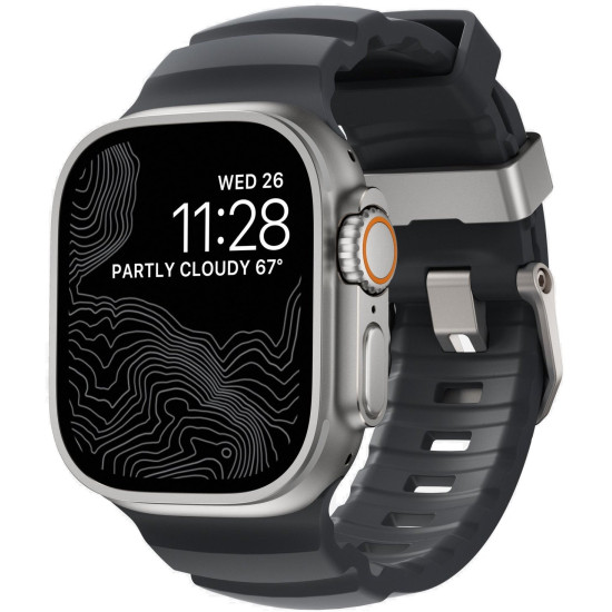 Λουράκι Apple Watch Ultra/SE/11/10/9/8/7/6/5/4 (49/46/45/44mm) Nomad Rocky Point Band Αδιάβροχο FKM & Τιτάνιο - Storm / Natural (NM013596858)