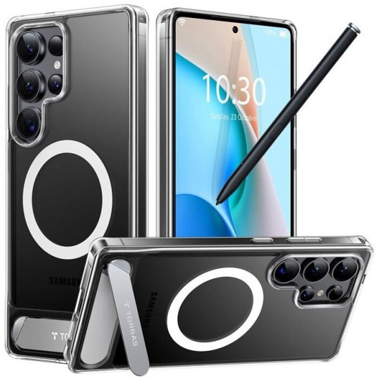 Θήκη Samsung Galaxy S25 Ultra Torras Pstand Ανθεκτική με MagSafe & KickStand - Clear (6938075651749)