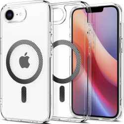 Θήκη iPhone 17e / 16e Spigen Ultra Hybrid MagFit Σκληρή με MagSafe - Clear / Carbon Fiber (ACS09140)