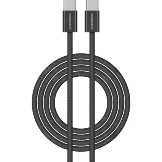Καλώδιο Type-C Riversong Lotus 10 σε Type-C για Φόρτιση & Μεταφορά Δεδομένων 200cm 60W - Black (CT53ABL)