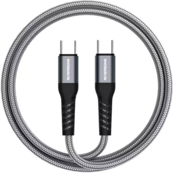Καλώδιο Type-C Riversong Hercules C6 σε Type-C για Φόρτιση & Μεταφορά Δεδομένων 120cm 100W - Gray (CT50)