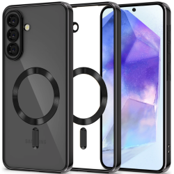 Θήκη Samsung Galaxy A56 Tech-Protect MagFlex Διάφανη Σιλικόνης με MagSafe - Shiny Black (5906302362233)
