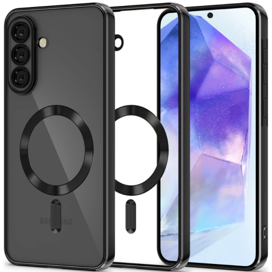 Θήκη Samsung Galaxy A56 Tech-Protect MagFlex Διάφανη Σιλικόνης με MagSafe - Shiny Black (5906302362233)