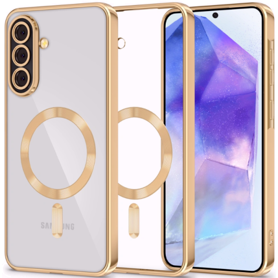 Θήκη Samsung Galaxy A56 Tech-Protect MagFlex Διάφανη Σιλικόνης με MagSafe - Shiny Gold (5906302362240)