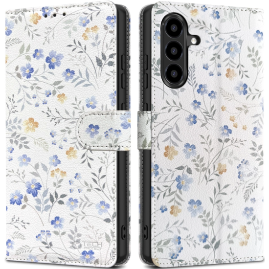 Θήκη Samsung Galaxy A56 Tech-Protect Wallet Πορτοφόλι - Spring Flowers (5906302362196)
